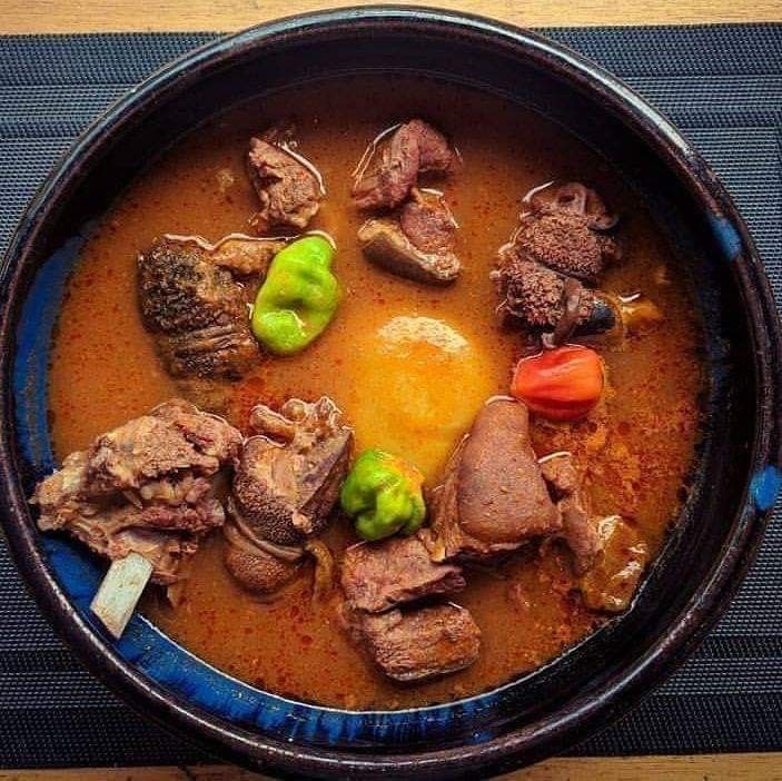 Fufu and goat meat